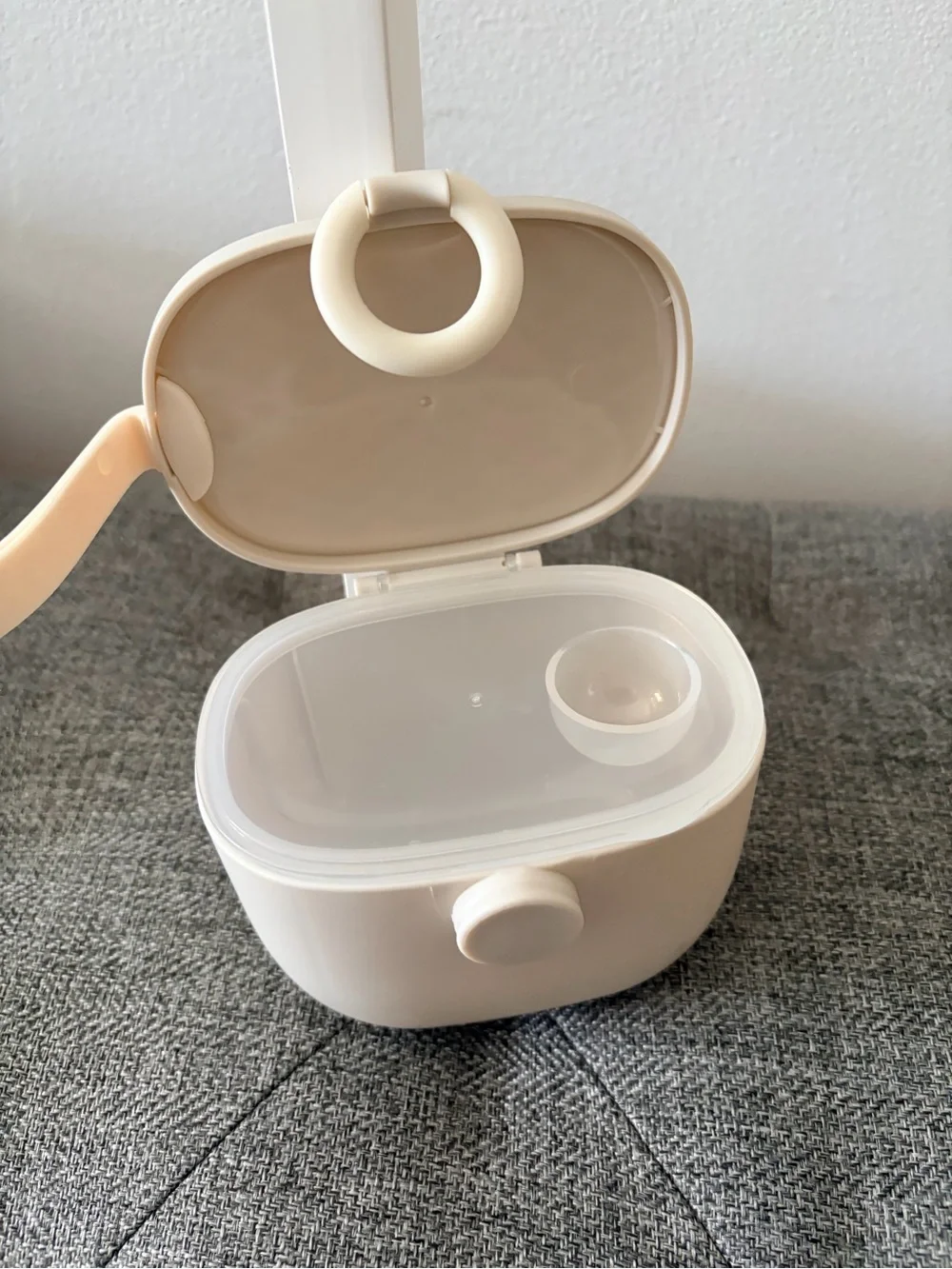 Neutral Cream Portable Storage Container with Strap